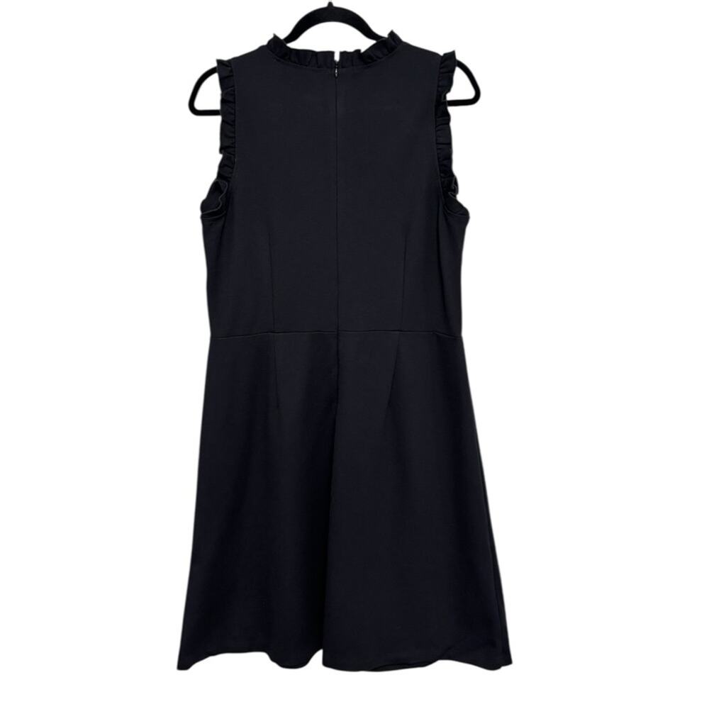 NWT LOFT Ruffle Neck Sheath Dress in Black - Size 10 - Picture 3 of 6